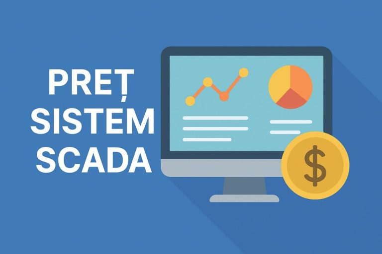 Grafic ilustrativ cu costurile și factorii care influențează prețul unui sistem SCADA pentru monitorizarea și controlul proceselor industriale